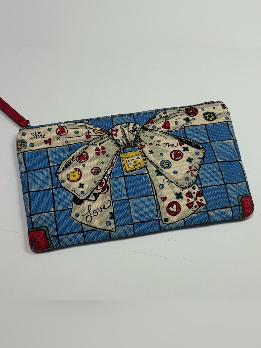 Brighton With Love From Me To You Canvas Zippered Cosmetic Make-Up Case Bag